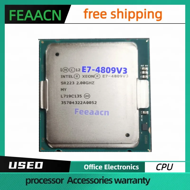 

Процессор б/у Xeon E7 4809V3, 8 ядер, 16 нитей, 2,0 ГГц, основная частота 115 Вт, 20 МБ кэш-памяти, разъем 2011, процессор E7-4809, ЦП e7 4809v3