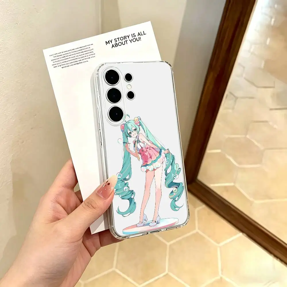 Фото Прозрачный жесткий чехол Princess M-MIKU для Samsung S25, 24, 23, 22, 21, 10, 9, Ultra, Plus, Lite №2