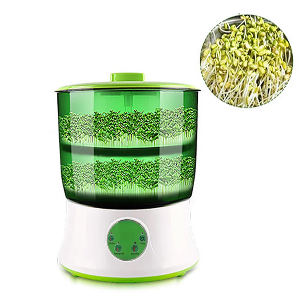 

110V/220V Automatic Bean Sprouts Maker Thermostat Electric Germinator Green Seedling Sprout Growth Bucket Machine US EU