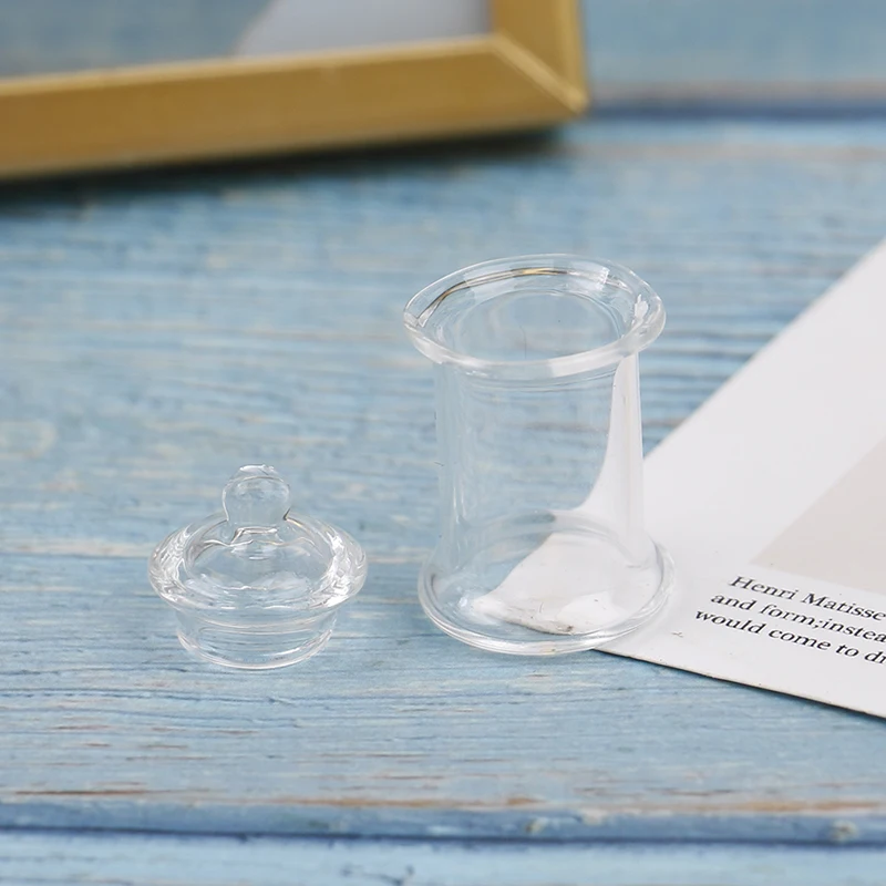

1:12 Dollhouse Kitchen Furniture Miniature Candy Glass Jar Little Bottle Model Accessories For Doll House Decor Kids Toys diy