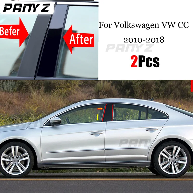 

Автомобильная средняя Колонка для Volkswagen VW CC 2010-2018, поликарбонатные оконные отделки, декоративная полированная полоса для стойки, стикер, аксессуары