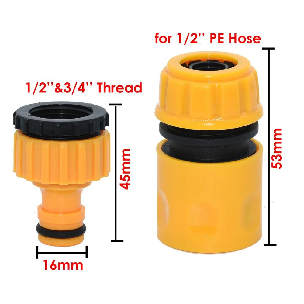 

10pc 3/4 & 1/2 Inch Graden Hose Tap Threaded Connector Tap Adapter Quick Fitting Garden Irrigation Spray Tools