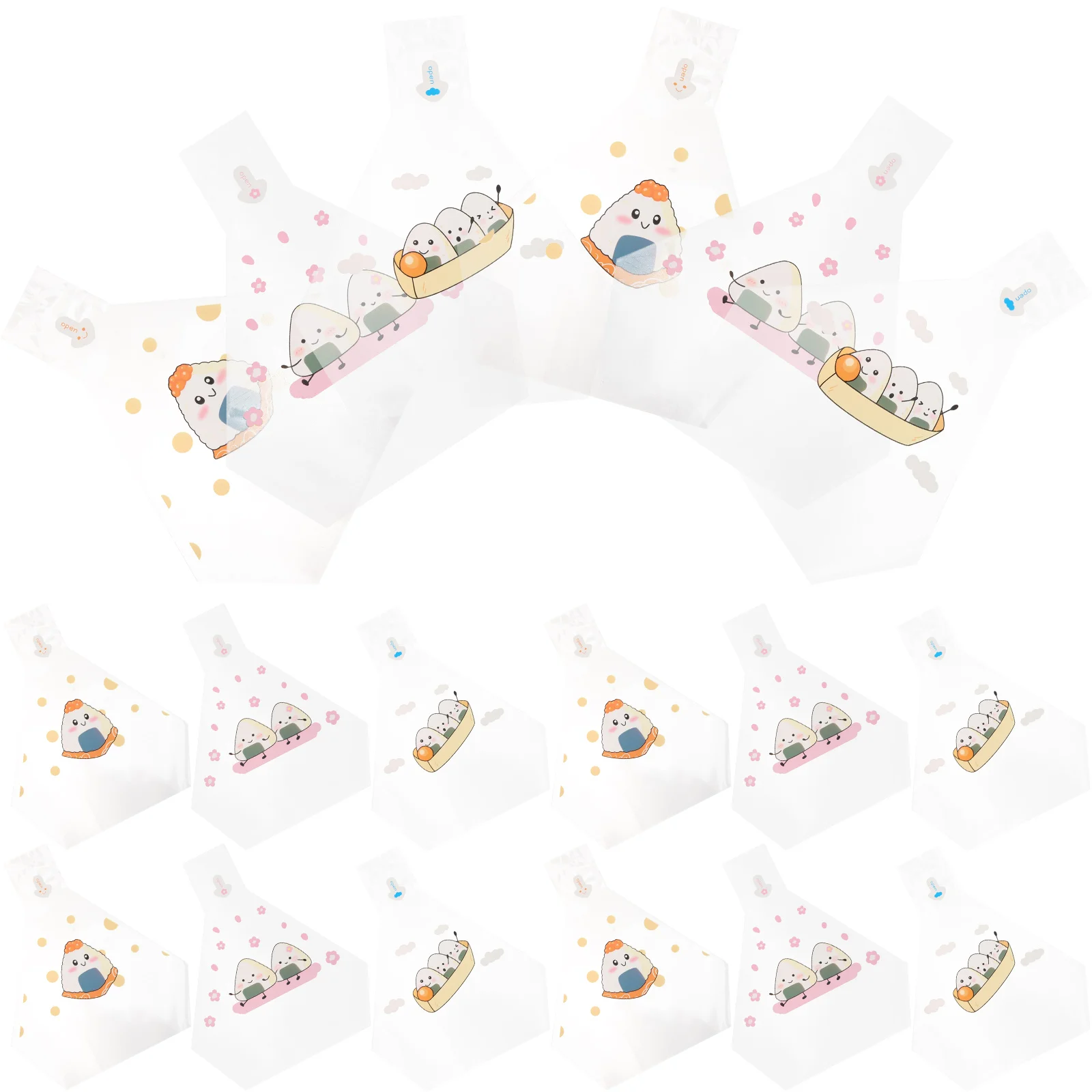 

50pcs Onigiri Wrappers Triangle Onigiri Wrapping Bags Rice Ball Packing Bags (Assorted Style)