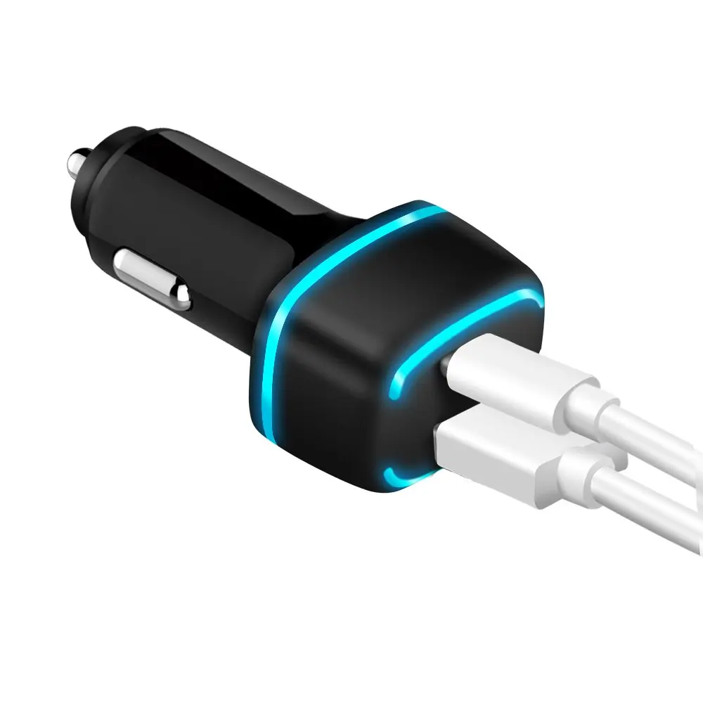 

3,1 а Быстрая зарядка мини автомобильный заряд A + C двойные порты мягкий светодиодный атмосферсветильник свет Тип автомобиля