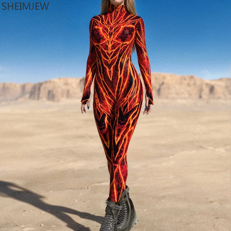 Женский комбинезон с 3D-принтом Необычные линии карнавальный костюм для