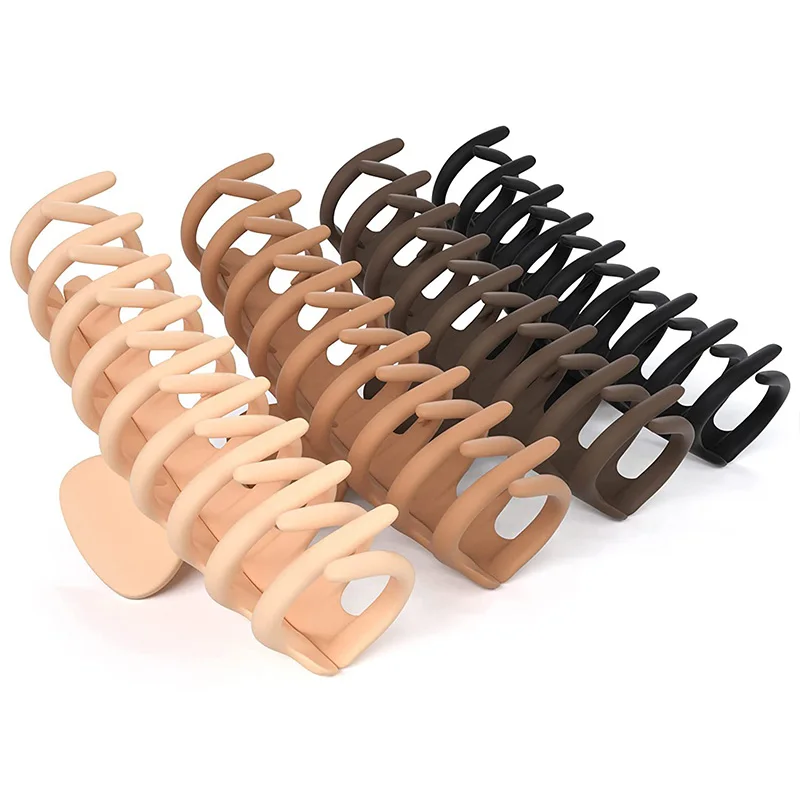 

4PCS Large Size Hair Claw Clips Solid Color Hair Clip for Women Girls Ponytail Holder Bath Clip Hair Accessories Set Wholesale