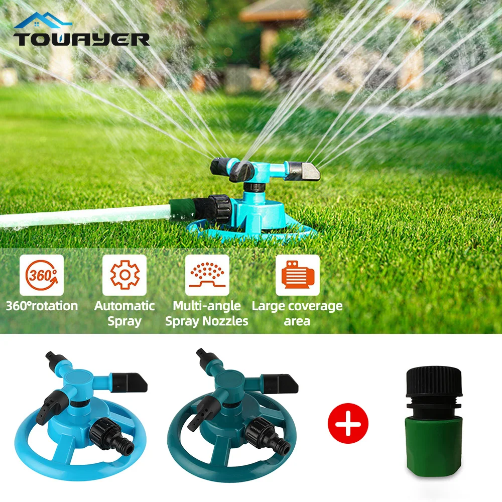 

360 Degree Garden Lawn Sprinkler Automatic Rotary Watering Lawn Irrigation System with Nozzle for Home Yard Sprinkler Irrigation