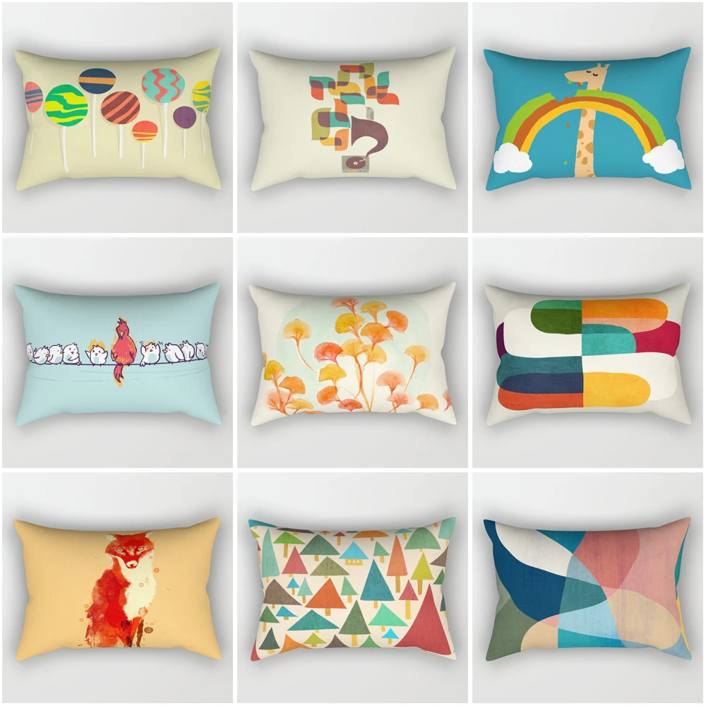 

Decorative home throw pillows case for sofa cushion cover nordic 40x60cm 30*50cm 40*60 Creative cute children's Morandi animals