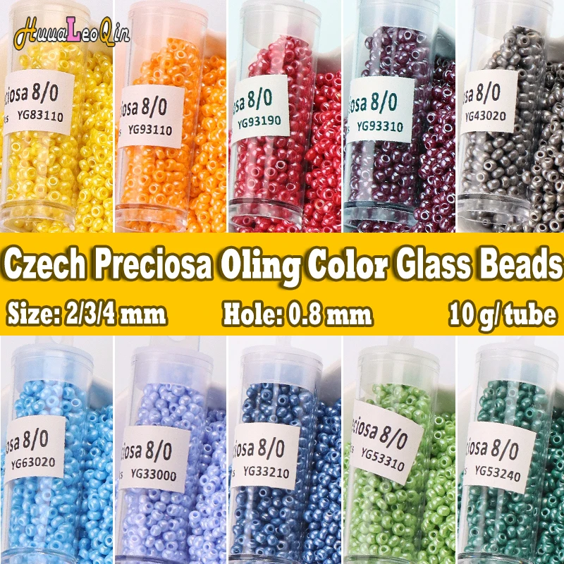 

10g 2mm 3mm 4mm Czech Preciosa Oling Color Glass Beads 12/0 8/0 6/0 Loose Spacer Seed Beads for Needlework Jewelry Making Sewing