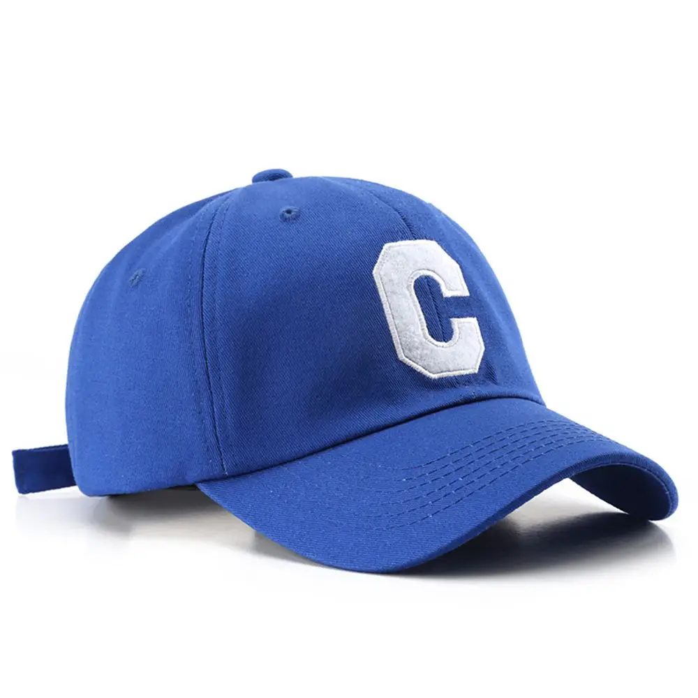 

Fashion Retro Cotton Snap Back Fluff Embroidery Korean Casual Style Women Sun Hat Men's Baseball Cap C Letter Peaked cap