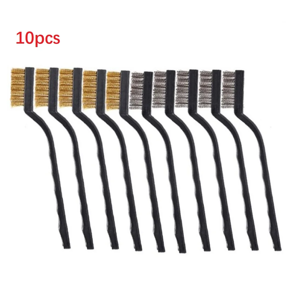 

10pcs Mini Wire Brushes Metal Remove Rust Brushes For Rust Remover Paint Remove Metal Scrubbing Polishing Burring Brush Cleaning