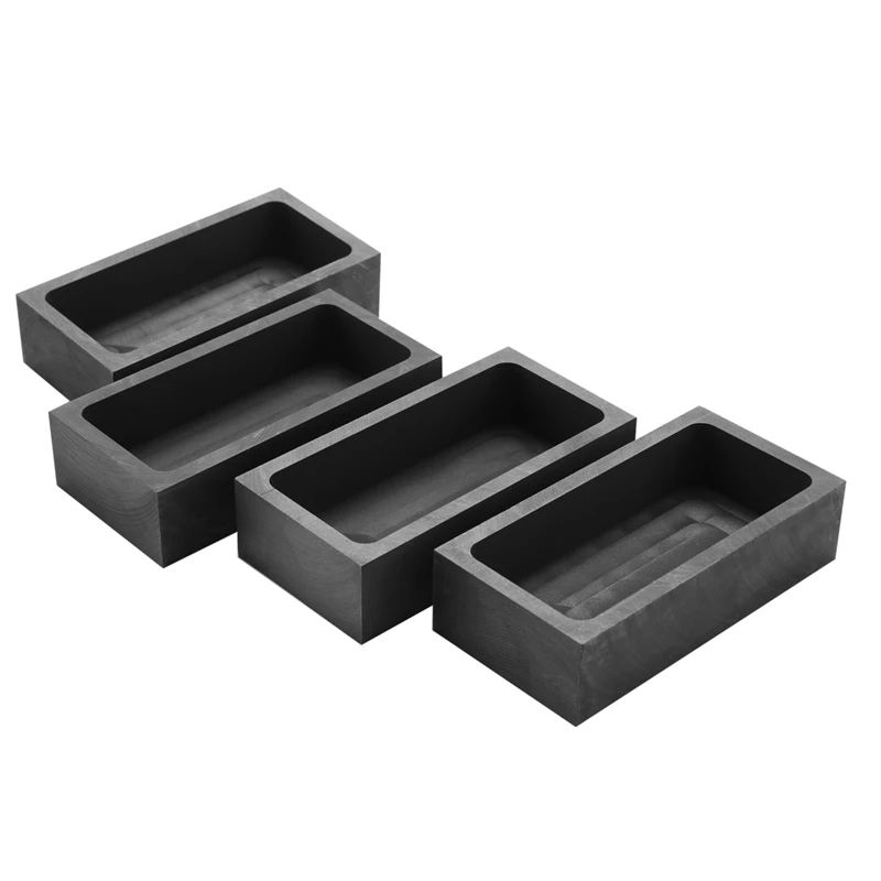 

4 Pieces 1 KG Graphite Ingot Mould Casting Ingot Crucible Mould Silver Gold Ingot Mould Melting Casting Refining