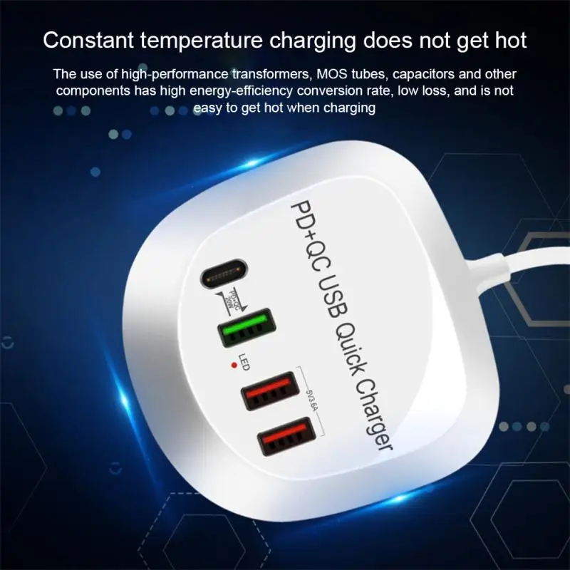 

4 Ports 3.0 USB HUB Splitter High Speed USB Adapter Expander Cable Widely Compatible With Digital Devices Such As Mobile Phones
