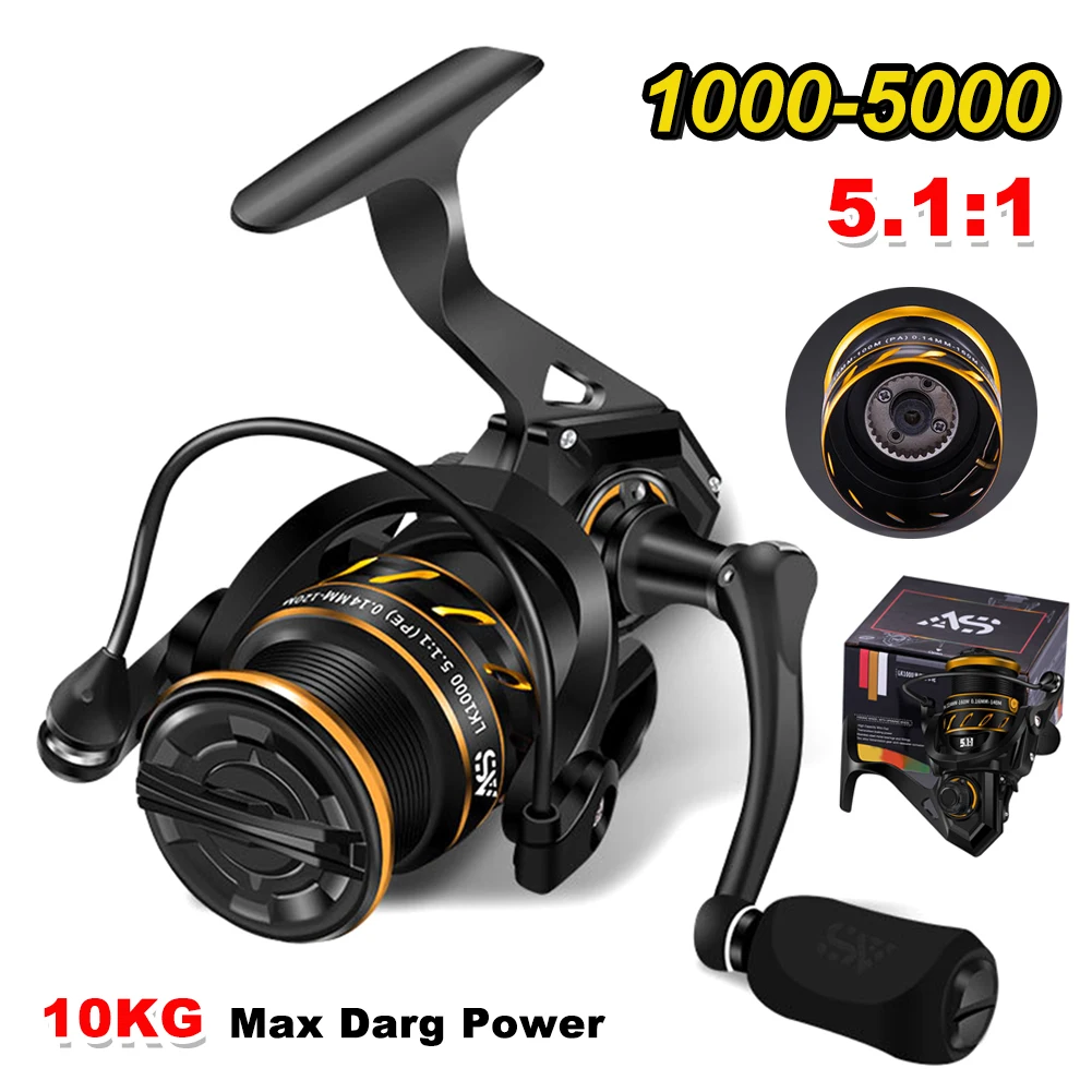 

Fishing Reel 1000-5000 Series Spinning Reel 10KG Max Drag Aluminum Alloy Spool Freshwater Saltwater Reel Fishing Accessories