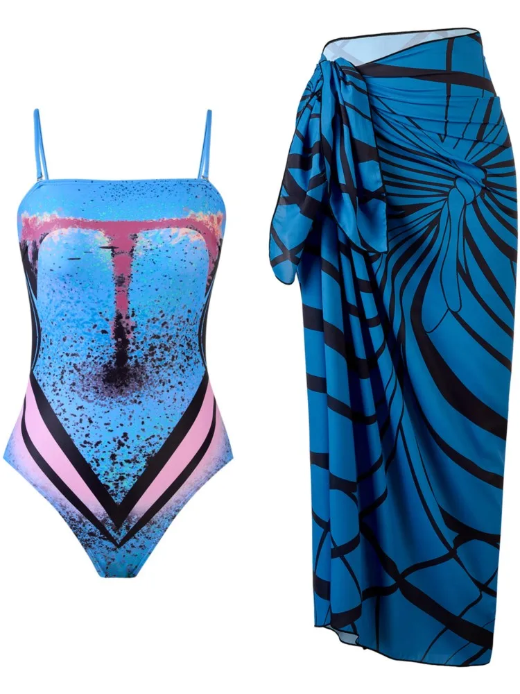 Розовый цвет в стиле ретро купальник из двух частей с принтом сексуальный