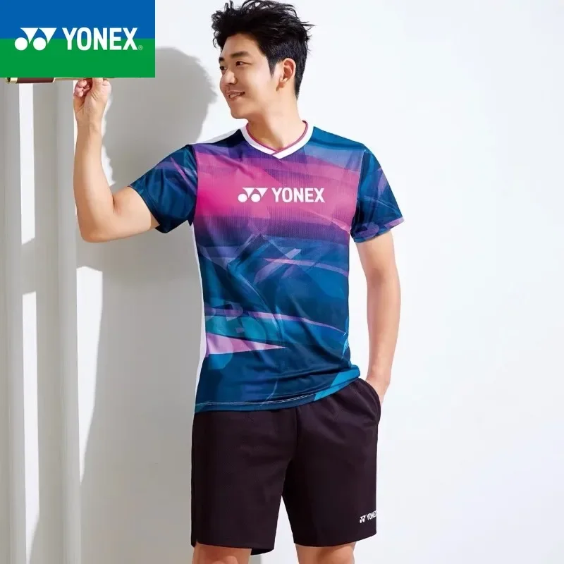 Одежда для бадминтона YONEX одежда соревнований унисекс бега Быстросохнущий топ с