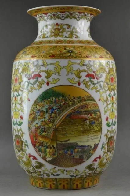 Китайская 9 5-дюймовая ручная работа фарфоровая живопись 11 века больший город