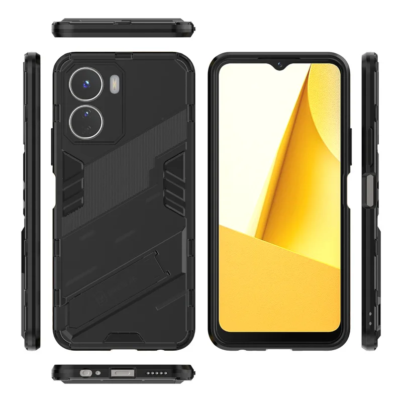 For Vivo Y16 Cover For Vivo Y16 Capas Shockproof New Phone Bumper Back Armor PC Kickstand Holder Cover For Vivo Y 16 Y16 Fundas