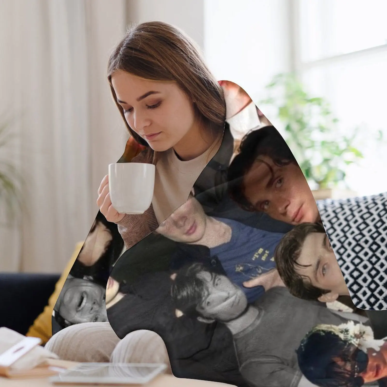 Одеяло с коллажем Cillian Murphy на зиму утяжеленные одеяла люксового бренда