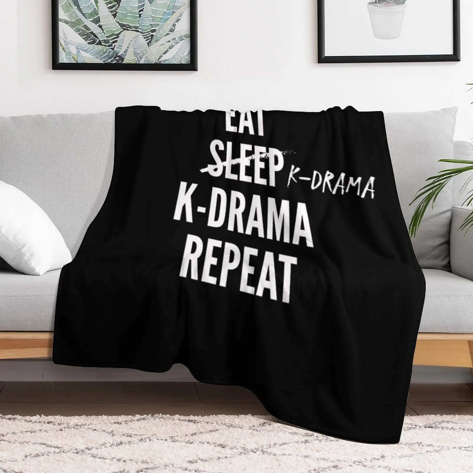 Eat Sleep K-drama Repeat Plush плед