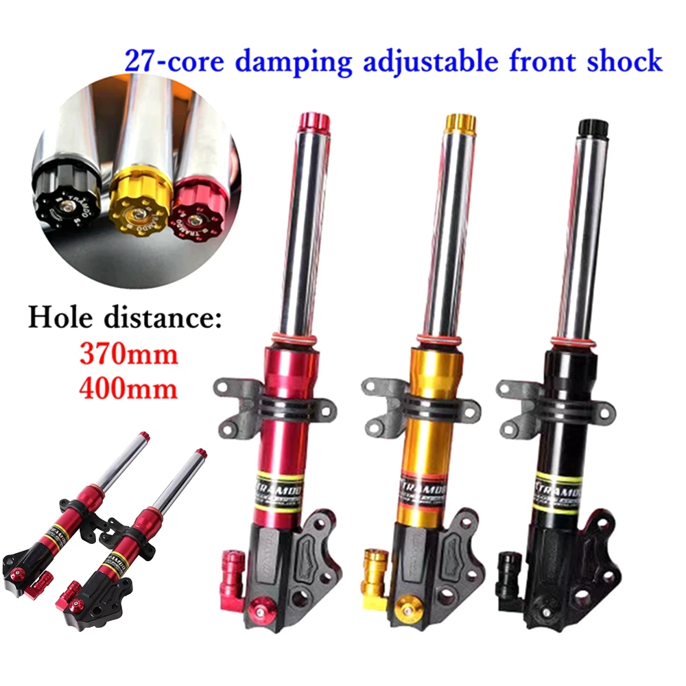 

Universal 27 core 370/400mm Motorcycle Front Suspension Damping Adjust Front Shock For Yamaha Scooter RSZ JOG Niu U+b M2 M+ 009