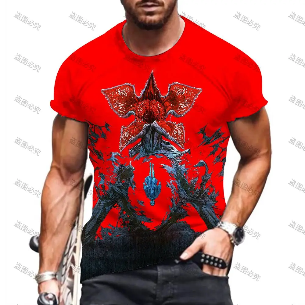 

Men's T-shirt High Quality Leisure Parent-child Party Tops Stranger Things Couple Hip Hop Fashion 6XL Shirts 2022 Crew Neck Y2k