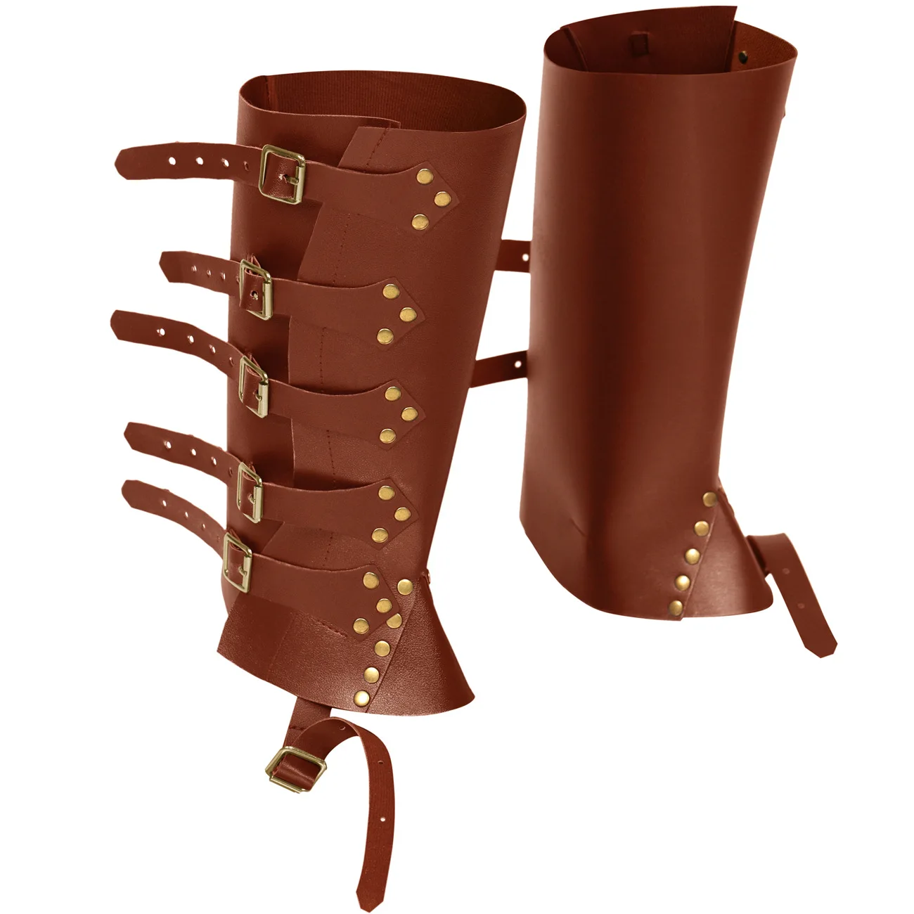 

Retro Leather Strap Larp Greave Leg Shin Guards Medieval Viking Knight Boots Shoe Covers Knight Warrior Armor Boot Cover Costume