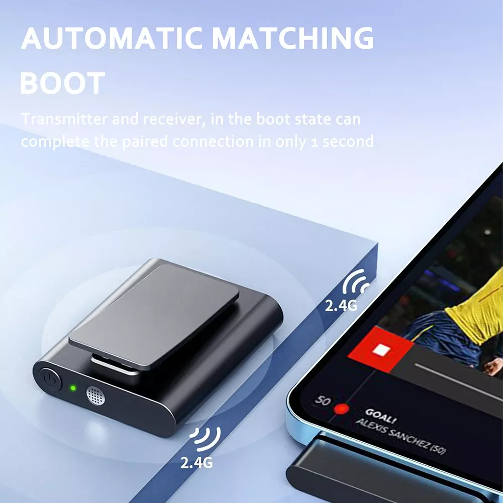 

2.4G Conference Microphone with Transmitter Receiver 1 To 2 Wireless Lapel Microphone 360 HiFi Clip on for Live Broadcast Gaming