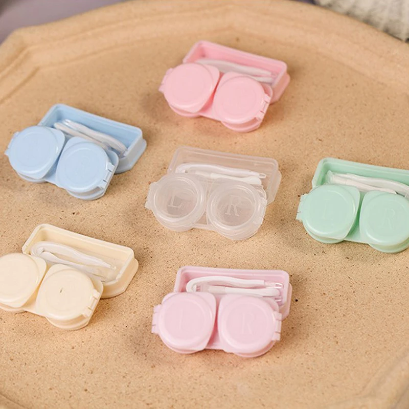 

1PC Random Fashion Tweezers Suction Stick Mini Contact Lens Case Set Girl Colored Contact Lenses Box Eyes Contact Lens Container
