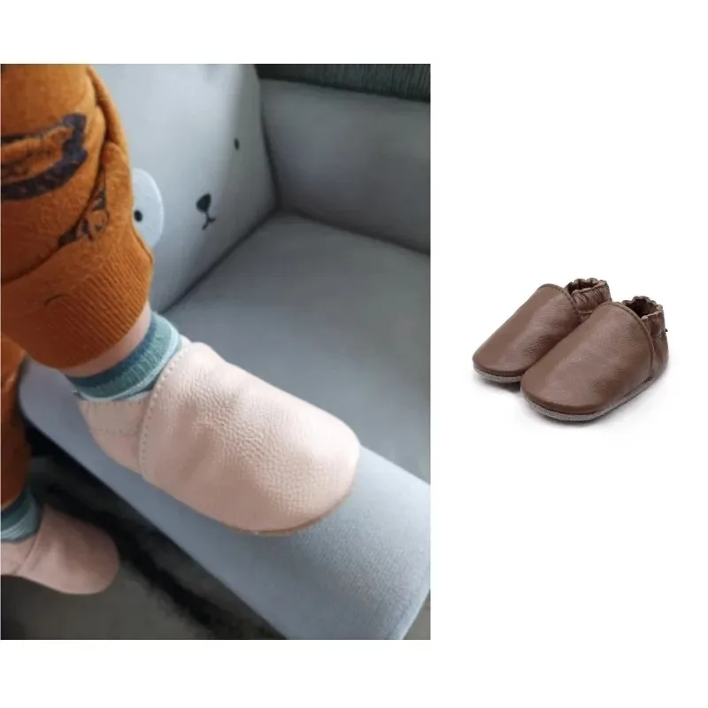 Фото Детская обувь, пинетки Bebe из коровьей кожи, нескользящая обувь на мягкой подошве, тапочки для малышей First Wakers для мальчиков и девочек №5