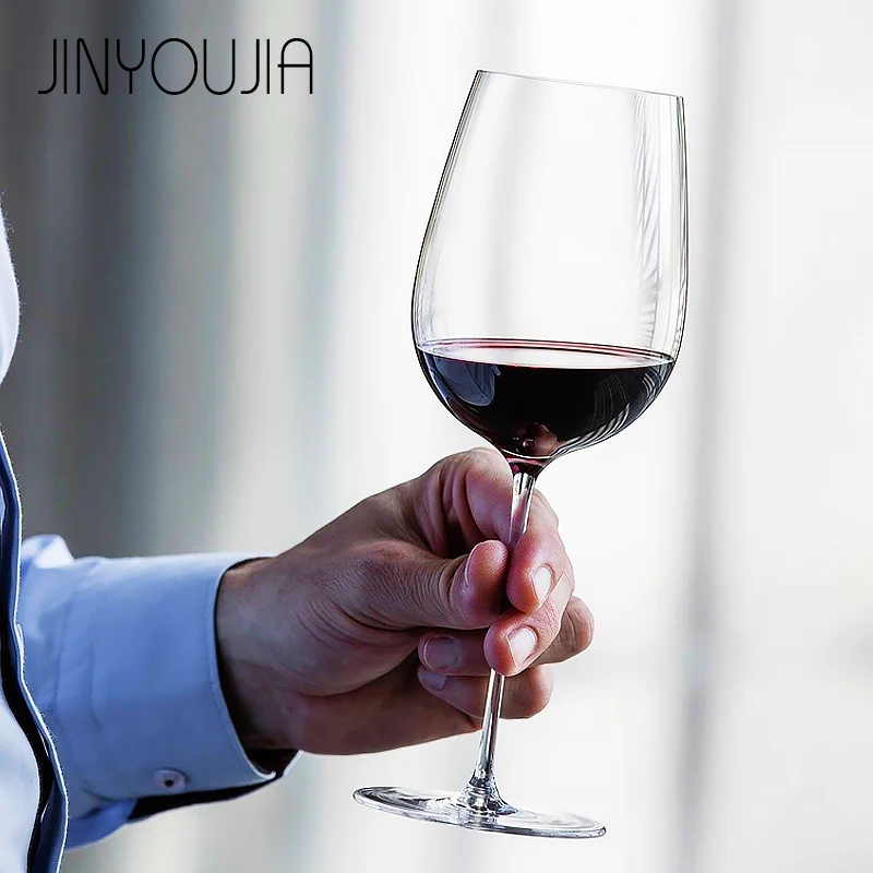 Фото Бокал для вина JINYOUJIA Sydonios Style 830 мл, ручной работы, из хрусталя, идеальный, безупречный, для дома, ресторанов и винодельни. №1