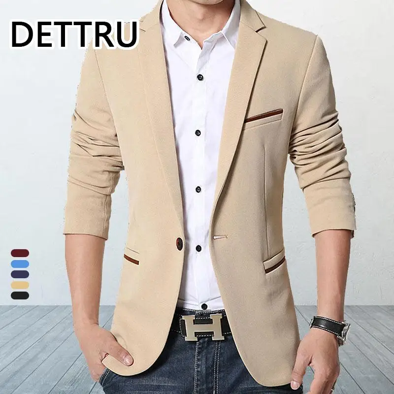 

Mens Casual Blazers Autumn Spring Fashion Slim Suit Jacket Men Blazer Masculino Clothing Vetement Homme M~5XL AY1415