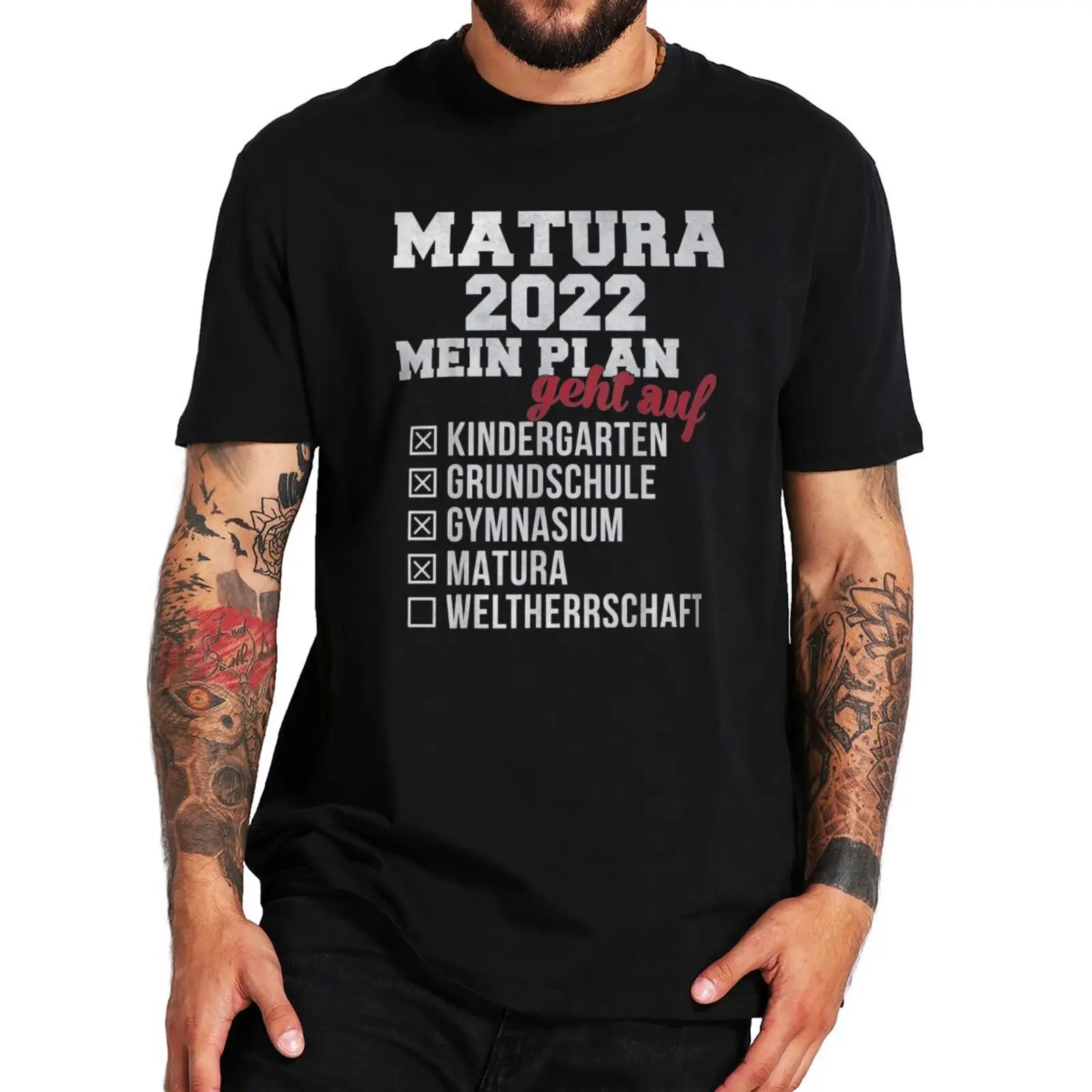 

Matura 2022 T Shirt Funny Students Graduation Sayings Hipster Short Sleeve Gifts EU Size 100% Cotton Summer Casual T-shirt