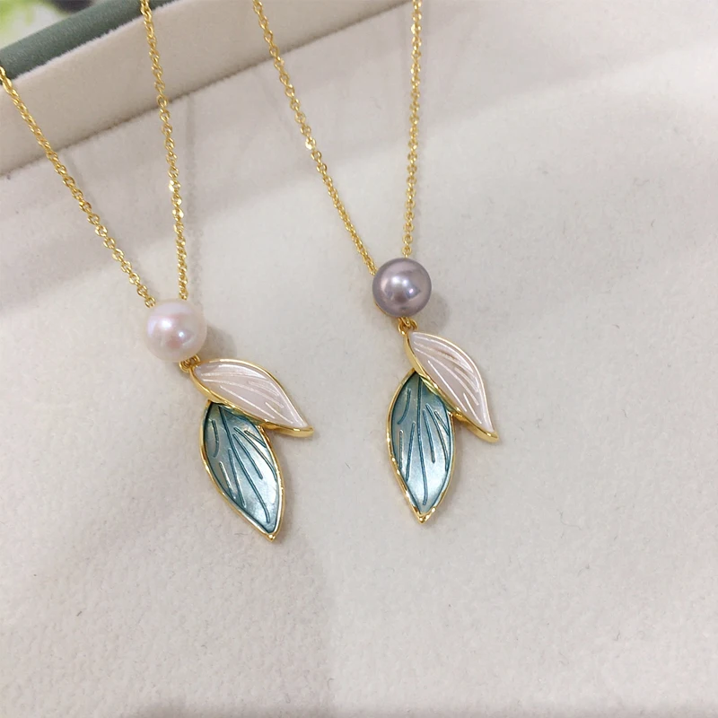 ZHBORUINI серьги-подвески из настоящего натурального пресноводного жемчуга комплект