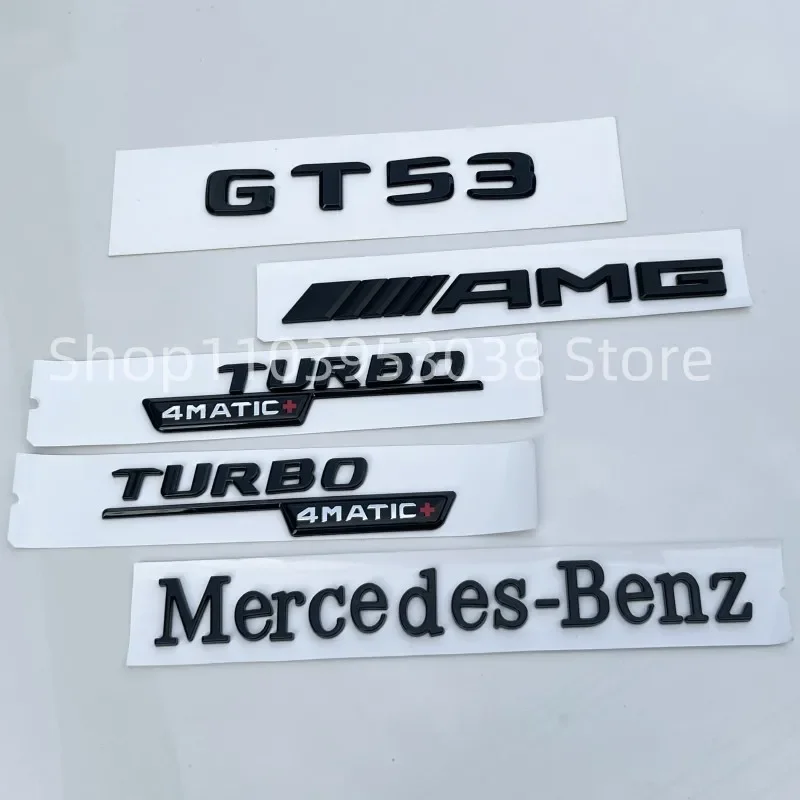 3D ABS глянцевый черный логотип GT53 эмблема буквы Turbo 4MATIC значок на крыло AMG наклейка