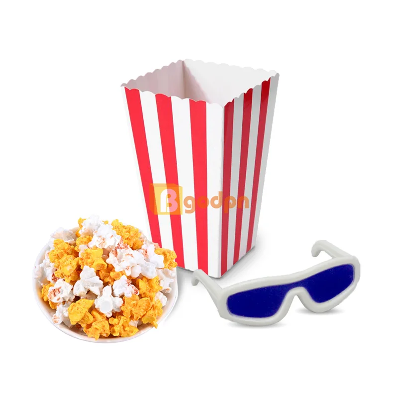 

Dollhouse miniature popcorn bucket glasses DIY jewelry food and play small ornaments accessories