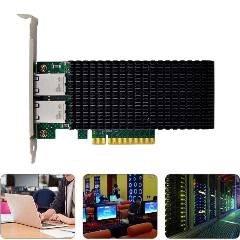 

ST7318 X540-T2 Dual Port RJ45 Server Network Card Server Network Card 10000Mbps With Heat Sink