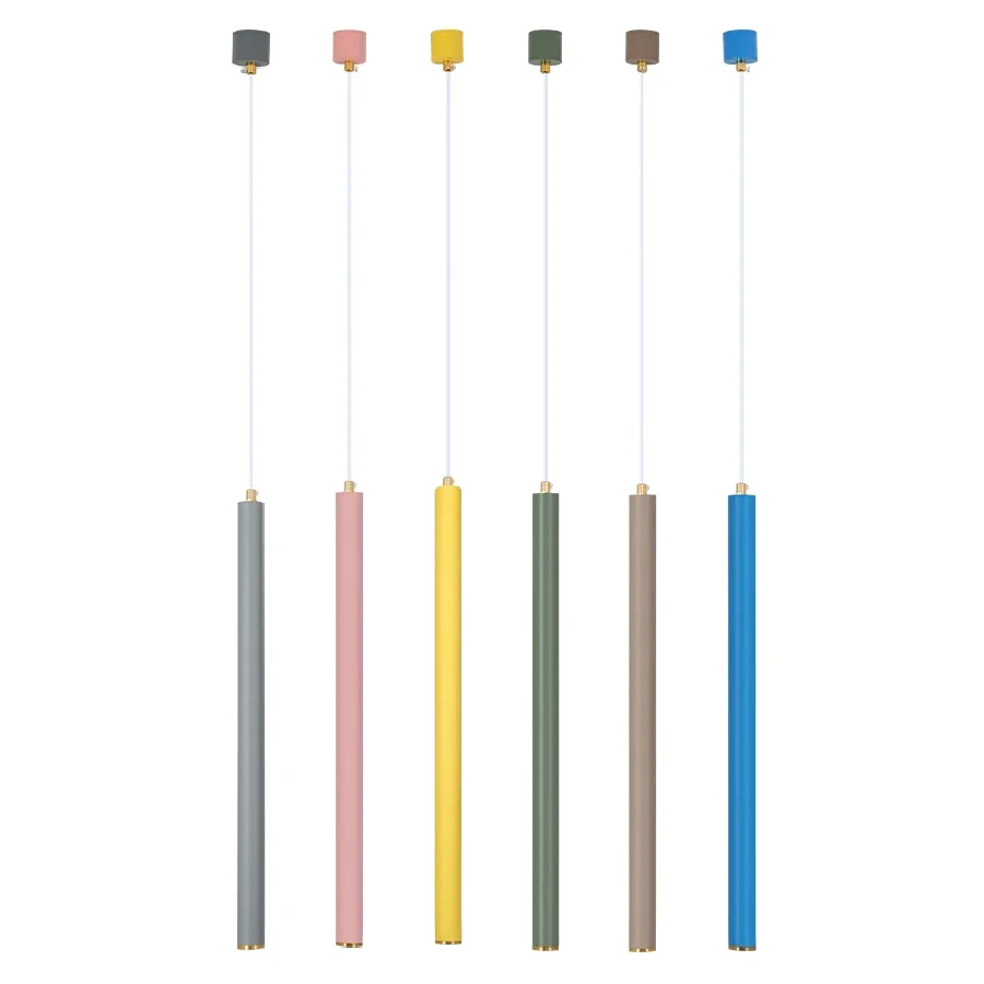 

LukLoy Colourful LED Pendant Lights Spot Light Island Living Room Kitchen Bar Counter Shop Hang Lights Tube Hanging Lamp