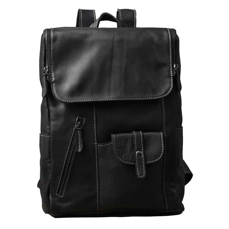 Рюкзак из натуральной кожи с мягкими карманами мужские кожаные дорожные рюкзаки