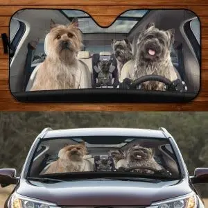 

funny cairn terrier family driving dog lover car sunshade car windshield sunshade for uv sun protection car sunshade