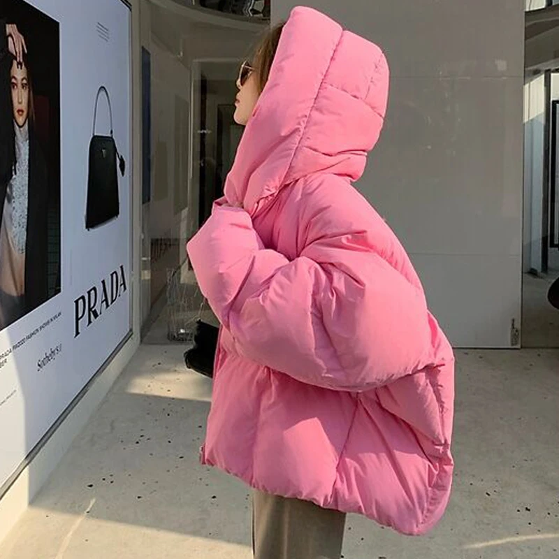 2021 new winter jacket women's jacket women's warm fashion candy color jacket long thick parka coat Korean loose hooded jacket