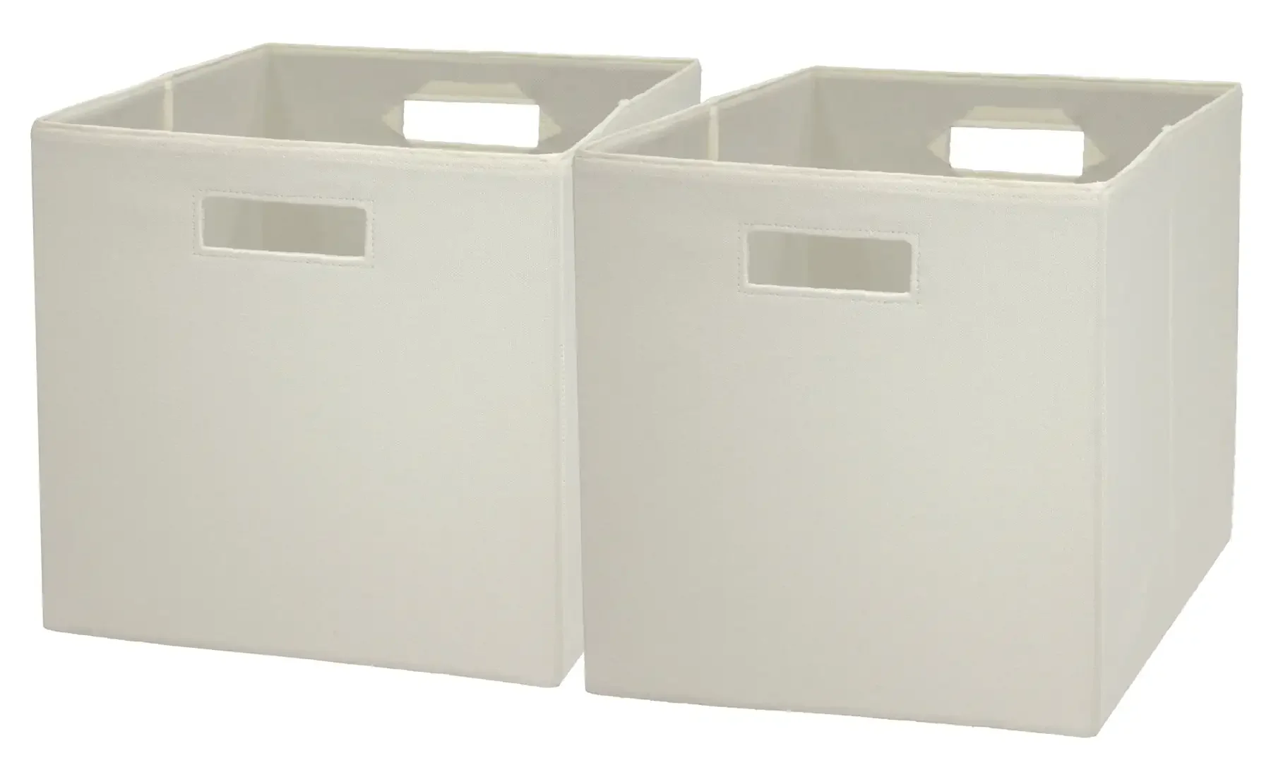 

Fabric Cube Storage Bins (12.75" X 12.75"), Ivory, 2 Pack Shoe Organizer and Storage Storage Box Storage Containers Fast Trans