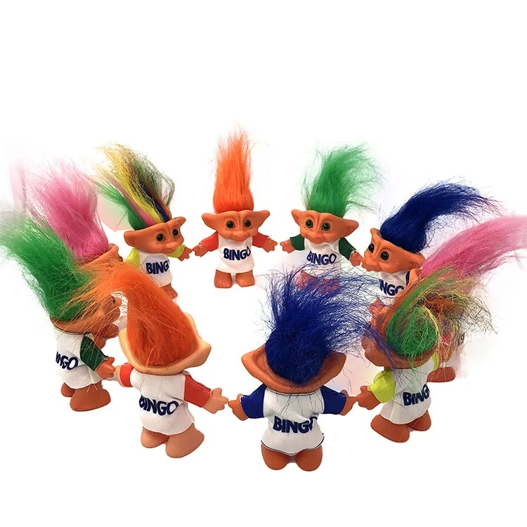 

10cm Halloween Nostalgic Enamel Toys Yellow Red Green Hair Ugly Doll Gift Ghost Festival Supplies Merry Christmas Decoration