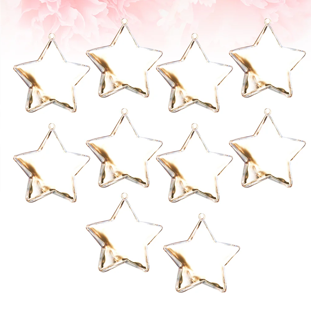 

10pcs Pentacle Cases Wedding Candy Box Clear Ornaments for Crafts Fillable Xmas Tree Star Ornament Ornaments for Crafts