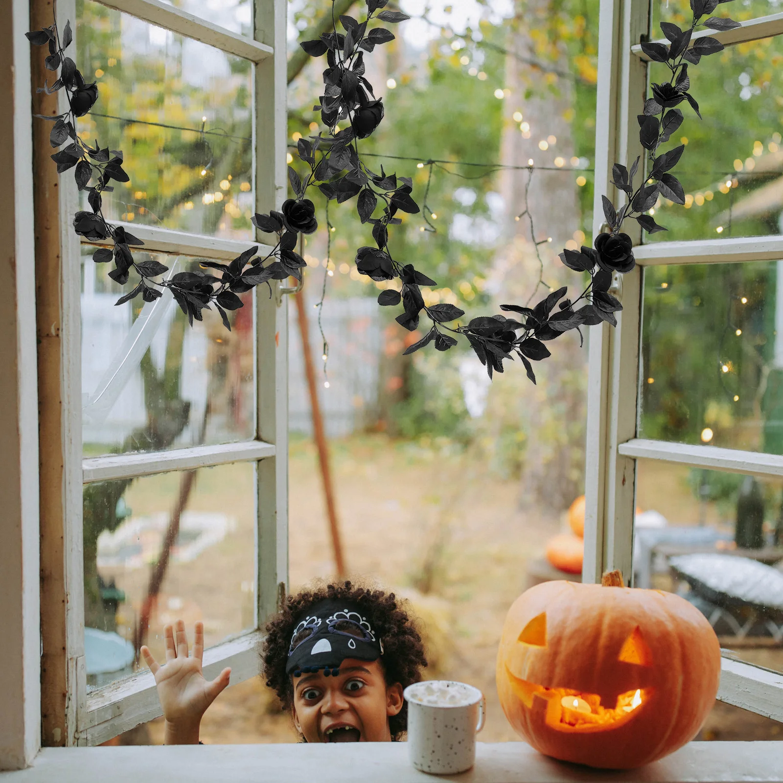 Роза Цветочная гирлянда Виноградная лоза Искусственные растения Листья Лозы