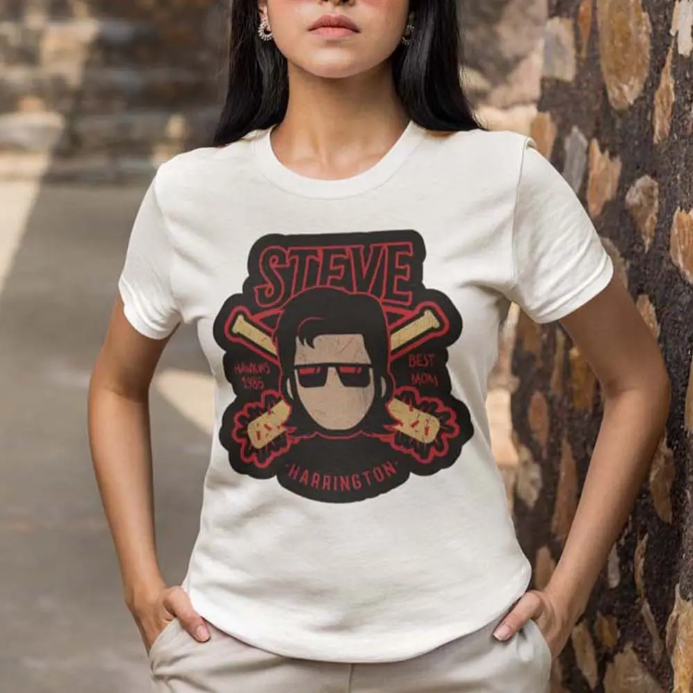 

Street Style Women's Summer White T Stranger Things Character Print 2022 Casual Versatile Fashion Comfortable Crew Neck Lady Top