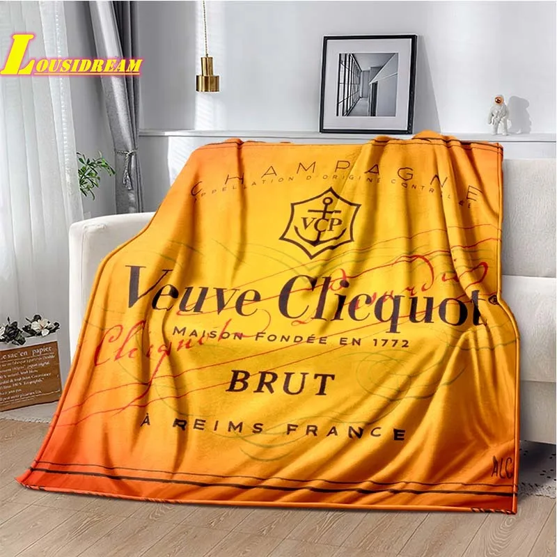 

Veuve Clicquot champagne printed blanket soft and comfortable flannel blanket children's warm blanket home travel blanket