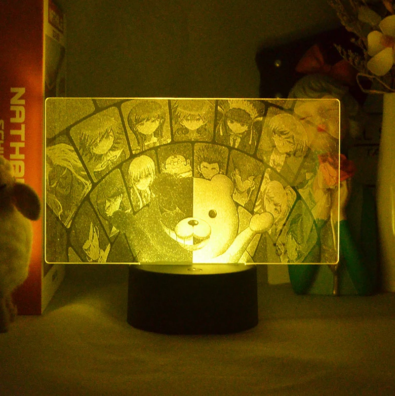 

Аниме-Фигурка «данганронпа», Монокума, 3D лампа с рисунком, светодиодная Реалистичная ночник, крутой подарок, RGB, для спальни, игрового стола, красочное украшение