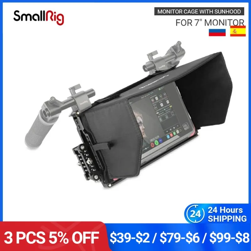 

SmallRig for ATOMOS Shogun Inferno/Ninja Inferno/ Shogun Flame/Ninja Flame 7" Monitor Cage with Sun Shield Hood Sunhood - 2008
