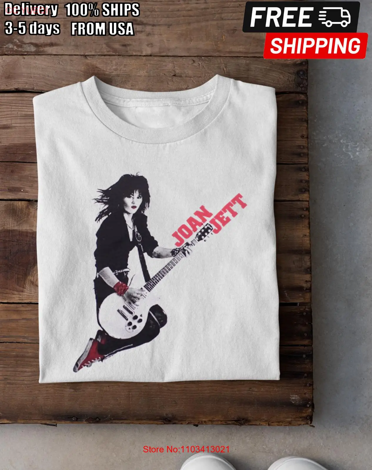 Черная рубашка Joan Jett Guitar Girl and the Blackhearts S-234XL D431